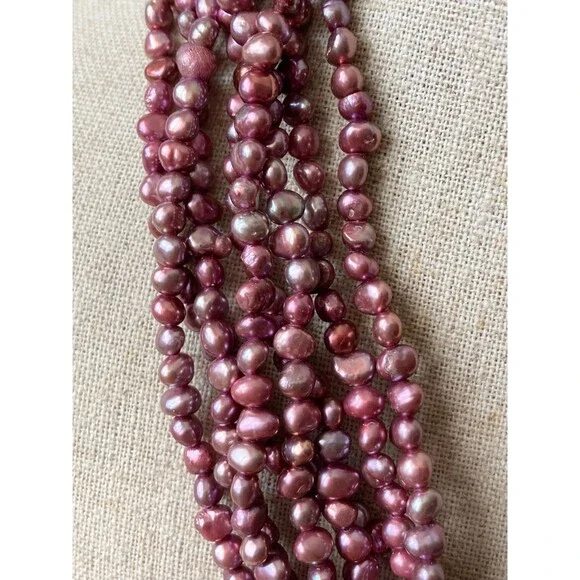 925 gemstone clasp 8 layers freshwater pearl Necklace
